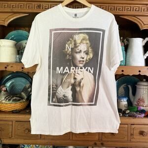 Vintage Red Carpet Noir Marilyn Monroe Portrait Print Tee Shirt Sz L 100% Cotton